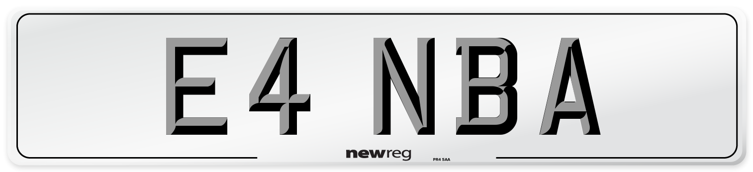 E4 NBA Number Plate from New Reg